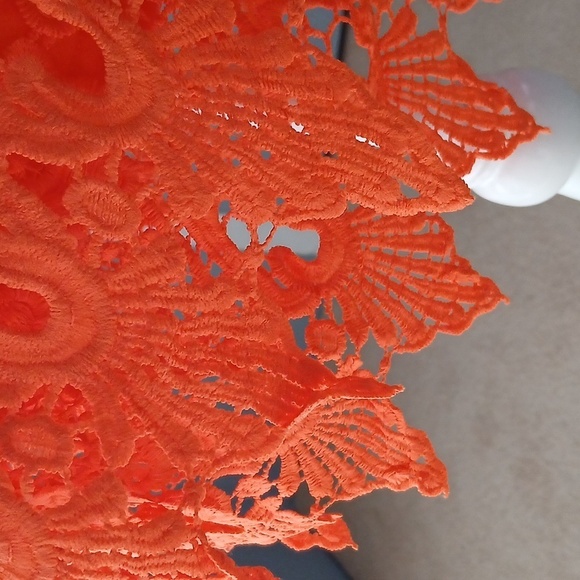 Romeo & Juliet Couture Orange Lace Mini Skirt - Picture 3 of 10